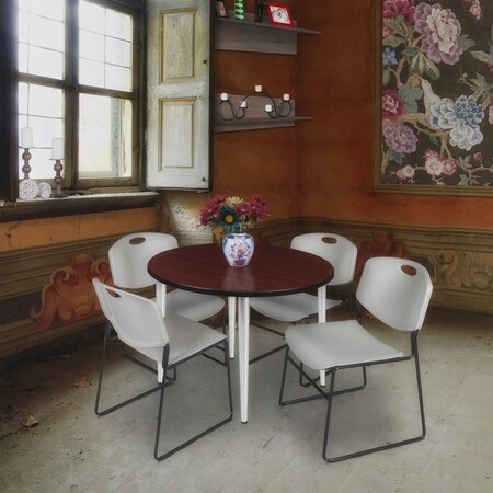 Regency Kahlo Round Table & Chair Sets, 36 W, 36 L, 29 H, Wood, Metal, Polypropylene Top, Mahogany TPL36RNDMHCM44GY
